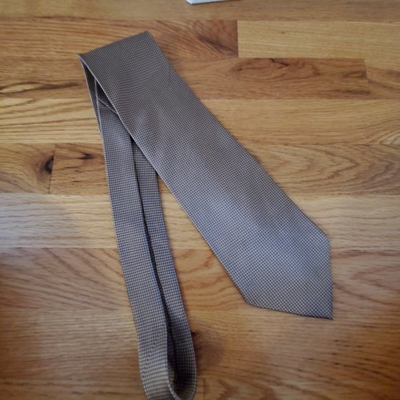 Tongue Tied Tom McLellon NYC Brown Checked Silk Tie - Picture 3 of 5